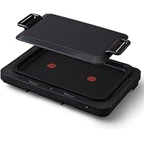 Amazon | ホットプレート 左右温度調整 1枚 ブラック WHPK-011-B
