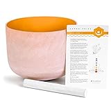Orange Sacral Chakra Crystal Singing Bowl D Note - Mallet Included - Highest Quality Sound (10 Inch)