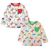 (クリーム/95cm)ベビー服 男の子 Tシャツ 長袖 アンパンマン 天竺 総柄 胸ポケット付 男児 ベビー