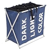 ランドリーバスケット ランドリーボックス 洗濯かご 脱衣かご 折り畳み式 収納袋防水コーティングラミーコットン オックスフォード 防水 三段