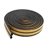 Fenteer EPDM　シールストリップ　ドア　窓　発泡　保護　摩耗減ら　家庭用　多パターン選べ　 - 9x7.5mmブラック