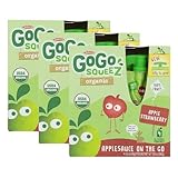 GoGo Squeez オーガニック アップルソース(アップルピューレ)(アップル&ストロベリー味)(4パウチ入り x 3箱)[海外直送品]