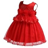 S&T ベビードレス 新生児 結婚式 お宮参り 七五三 入園式 ベビーワンピース 赤ちゃん フォーマル 記念日 撮影用 レッド 90
