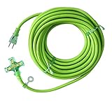 kowa ソフトタイプ 延長コード パイロットランプ付 15A・10m 3ツ口 ミドリ KMP804-10 日本製