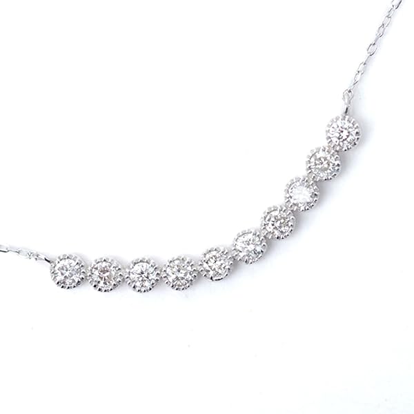 ダイヤモンド スマイル ネックレス K18WG ホワイトゴールド スマイル ネックレス メンズ ホワイトゴールド 18k ダイヤモンド