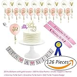 Aixiang It Is A BoyペーパーガーランドホオジロバナーバルーンゴールドタッセルブルーMommy To Beサッシ洗礼式ベビーシャワーガーランド装飾Oh Babyゴールドケーキトッパー赤