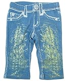 BAJA SMILE デニム風プリント膝丈パンツ【2093201】 (90cm, ブルー)