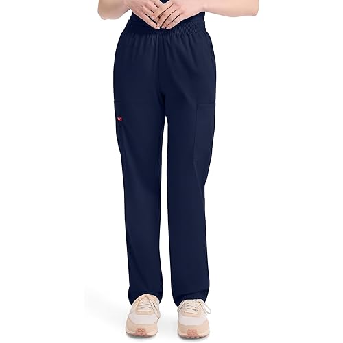 Dickies Women's Signature Elastic Waist Scrubs Pant, White, 3X-Large