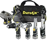 Durofix RD1295WIL Li-ion 12V 4-in-1 Combo: Impact/Drill/Ratchet/LED Light with 2 batteries and Tool 