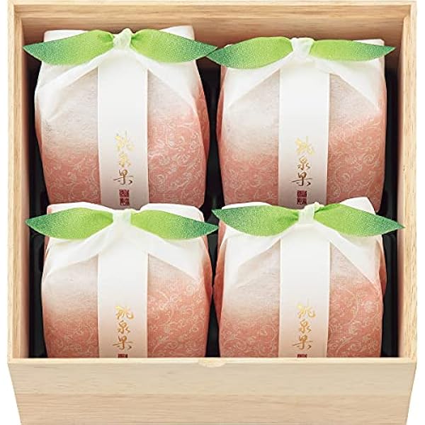 Amazon | 宗家 源吉兆庵 桃泉果 4個入[木箱入り] 桃ゼリー もも