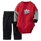 カーターズ Carter's ボディスーツ 長袖 & パンツ フレンチテリー綿100% 2点セット 2-Piece Bodysuit & Pant Set NB (50-55cm)