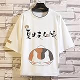 夏目友人帳 ニャンコ先生 半袖 tシャツ 春夏服 薄い生地 柔らかい 吸汗速乾 夏装 誕生日 プレゼント アニメ Tシャツ 大人用 男女兼用贈り物です M A