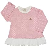 2016年 秋冬 UZULAND ウズランド ジャガード天竺 ドット 裾レース 長袖Ｔシャツ ピンク◇80cm