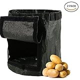 Wrightjp 2セット プランター フェルト 植物成長鉢 植物栽培 バッグ 植木ポット 園芸用 ガーデン 庭 植え袋 不織布 通気性 浸透性が良い