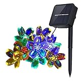 Solar String Lights Outdoor Flower Fairy Light 21ft 50 LED Multi Color Blossom Lighting Ebook Includ