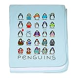CafePress – Lots of Penguins baby blanket – スーパーソフトベビー毛布、新生児おくるみ 標準 ブルー 049177427225CD2