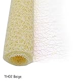 HollowオーガンジージャカードメッシュロールforフローラルブーケギフトボックスラッピングフラワーDIYクラフト結婚式Decoration Supplies One Size ベージュ 25976