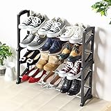 岩附(IWATSUKI) シューズラック ブラック 4段(12足収納) 幅70cm 靴箱 収納 省スペース シャルム charme IW-183 2SET 2個セット