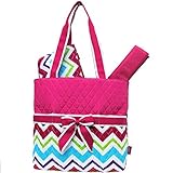 Rainbow Colored Chevron Print 3pc. Diaper Bag (Hotpink) by NGIL [並行輸入品]