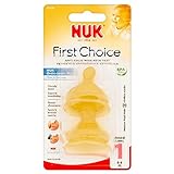 NUK First Choice Latex Teat Size1 Medium Hole (2 per pack) Nuk最初の選択肢ラテックス乳首サイズ1メディアホール（パックあたり2 ）