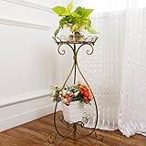 メタルフラワースタンド屋内・屋外植物棚バルコニーリビングルームフラワーポットディスプレイスタンド ( 色 : ブロンズ )