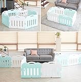 Carazセルフプレーが赤ちゃんフェンス、安全ガードベビー接続し、拡張可能な8P（並行輸入品） (mint(4p)+white(4p))