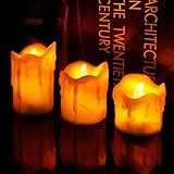 LEDワックスDripping Candles、セットの3ピース( 2.4 " / 3 / 4 " )アイボリーホワイトちらつきフレームレスキャンドル、電池式、作成Romantic Atmospher