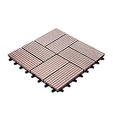 ウッドパネル ウッドタイル ウッドデッキ 人工木【タイプA】【ダークブラウン】樹脂 ベランダタイル ジョイントパネル 木製タイル (54枚セット)