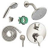 Hansgrohe KSH04353-27483-73BN Raindance E 150 5-Jet Showerhead Kit with Handshower Thermostatic Trim