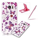 Glitter Clear Case for Galaxy s7エッジ、クリスタルTpuカバーfor Galaxy s7 Edge、herzzer超スリムクリエイティブ[カラフルパターン] Bling