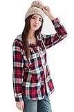 (ベア・ランド ) Bearsland長袖シャツカラー チェックコットン１００％授乳口付きタニティＴシャツ授乳服 L レッド