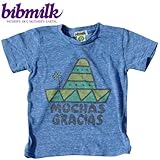 【bibmilk】 muchas gracias【ビブミルク】 muchas gracias エコヘザーTシャツ エコ ロイヤル 4T(110)