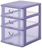 サンコープラスチック 小物収納3段 エルピス 幅30.5×奥36×高40.2cm ストーンブルー