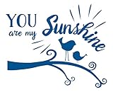 壁装飾Plus More wdpm3764 You Are My Sunshine鳥とブランチグラフィックスfor Kids部屋壁アートデカールステッカー、28 x 23インチ、トラフィックブルー