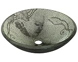 Polaris Sinks P426 Cracked Vineyard Glass Vessel Bathroom Sink [並行輸入品]