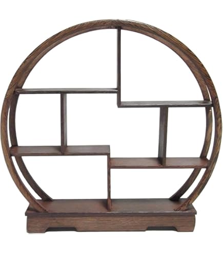 Amazon｜珍品棚 香炉台 瓶台 花台 盆栽台 木製 丸型 大 中国茶器