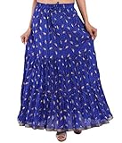Cotton Printed Tired long Skirt for women (size: length- 40 Inches) Waist- non stretch- 26 X After S