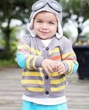 ラゲッドバッツ グレーストライプカーディガン ラッフルバッツ 男の子 長袖Tシャツ 男の子カーディガン 5