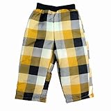 スノーパンツ 防寒 ズボン ベビー 男の子 チェック柄 中綿入り パンツ イエロー 80