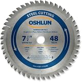 Oshlun SBF-075048 7-1/2-Inch 48 Tooth TCG Saw Blade with 20mm Arbor (5/8-Inch Bushing) for Mild Stee