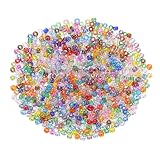 uxcell ガラスビーズ 丸玉 約2000個 穴径1mm 直径2mm DIY アクセサリーキット クラフト 手芸ビーズ 手作り素材 カラフル
