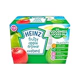 フルーティーなカスタードナシ＆リンゴ4-36 Mths 4×100グラム (Heinz) - Heinz Fruity Custard Pear & Apple 4-36 Mths 4 x 100g 