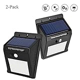 EEEKit 2個入 20 LED 太陽発電 屋外照明 玄関 廊下 軒先 人感ソーラーライト  センサーライト