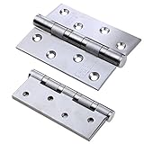 UHPPOTE　ドアヒンジ　蝶番　1ペア　4″×3″　ステンレス鋼　ドアヒンジ　ボールベアリング　インストールネジ付き　ハードウェア　丁番　1対　ドア用　UHPPOTE Pair 4"x3" 304 