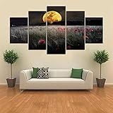 5 cascade the setting sun flowers canvas wall painting picture