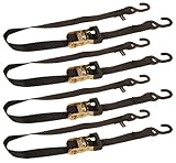 4 Heavy DutyオートバイATVバイクRatchet Tie Down Straps 1 – 1 / 2 " x 72 " 5year保証(ブラック)