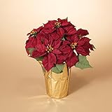 15インチPotted Plant – 人工レッドポインセチアクリスマスポインセチアPlant inゴールド箔ラップ