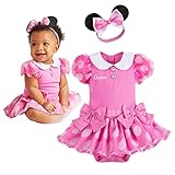 ミニーマウス コスチューム ドレス ボディースーツ ヘアバンド付き ピンク リボン 女の子 (米国サイズ12-18M (日本80cm)) [並行輸入品]