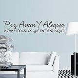 Wall Decal Decor Spanish Vinyl Espanol wall decal161;Pay Amor Y Alegria161;175;-Pay Love and Joy-Lov