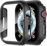 Diruite for Apple Watch Series 9/8/7/6/5/4/SE2/SE 41mm保護ケース(2個)アップルウォッチ41mmケース 硬質PC一体型保護カバーfor iWatch 9/8/7/6/5/4/SE2/SE 41mm保護カバー-（41mm 黒+黒)